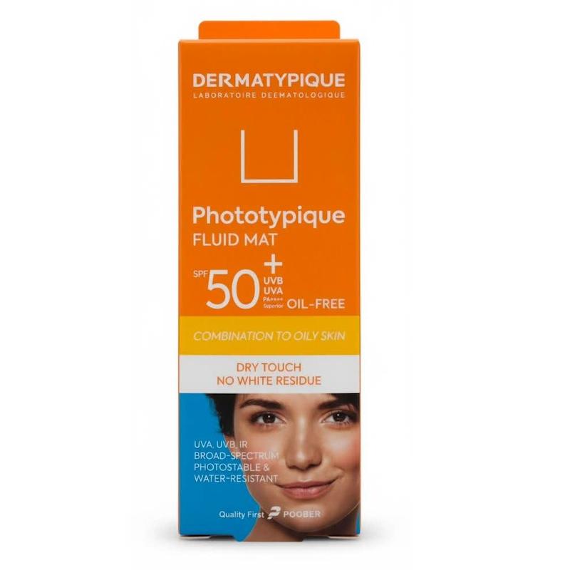 فلوئید ضدآفتاب مات درماتیپیک (Dermatypique Phototypique Fluid Mat SPF 50+) | کنترل چربی، کوچک‌کردن منافذ و محافظت ۳۶۰ درجه برای پوست‌های مختلط تا چرب (۵۰ میلی‌لیتر)