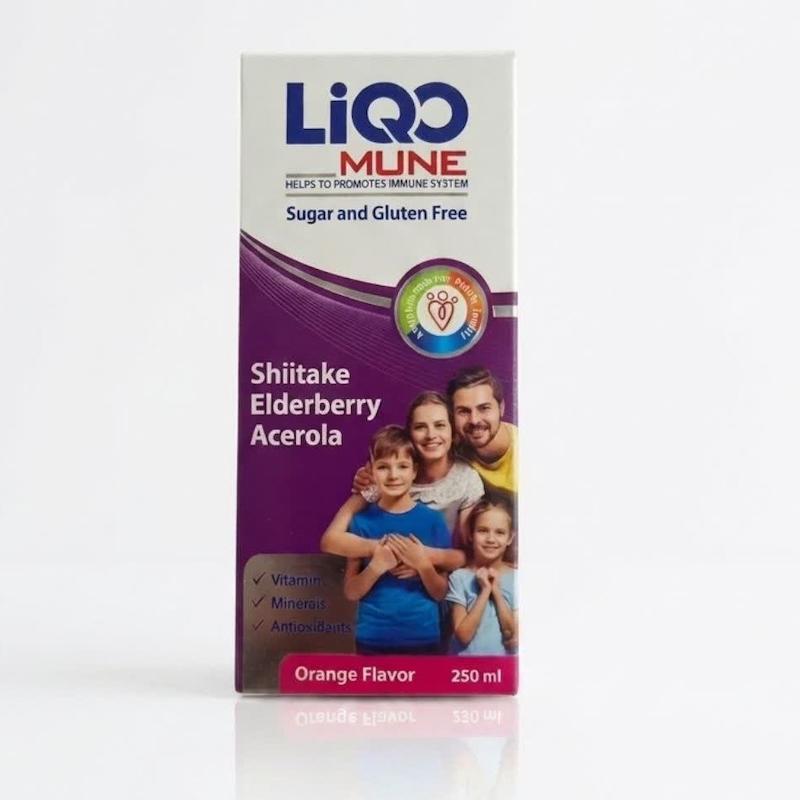 شربت لی‌کیو میون (LiQO MUNE) آبیان فارمد | شربت تخصصی تقویت سیستم ایمنی با قارچ شیتاکه، آسرولا و شاه‌توت (۲۵۰ میلی‌لیتر)
