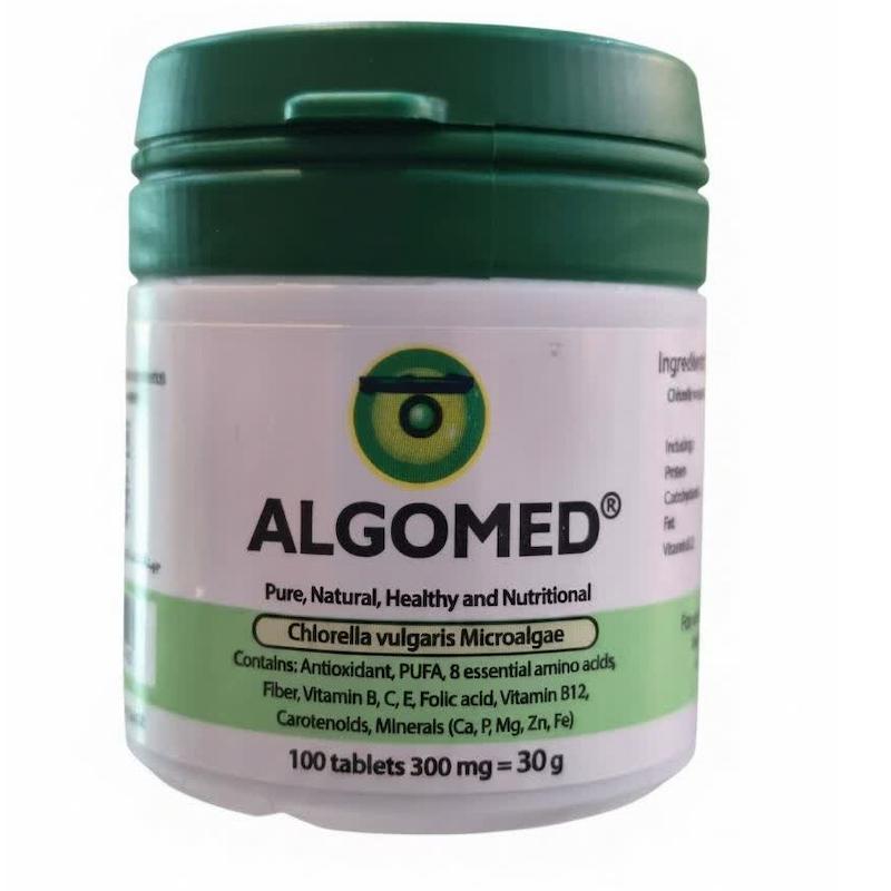 قرص آلگومد (ALGOMED) | سوپرغذای طبیعی بر پایه جلبک کلرلا، سرشار از پروتئین، آنتی‌اکسیدان و ویتامین B12 (۱۰۰ عددی)