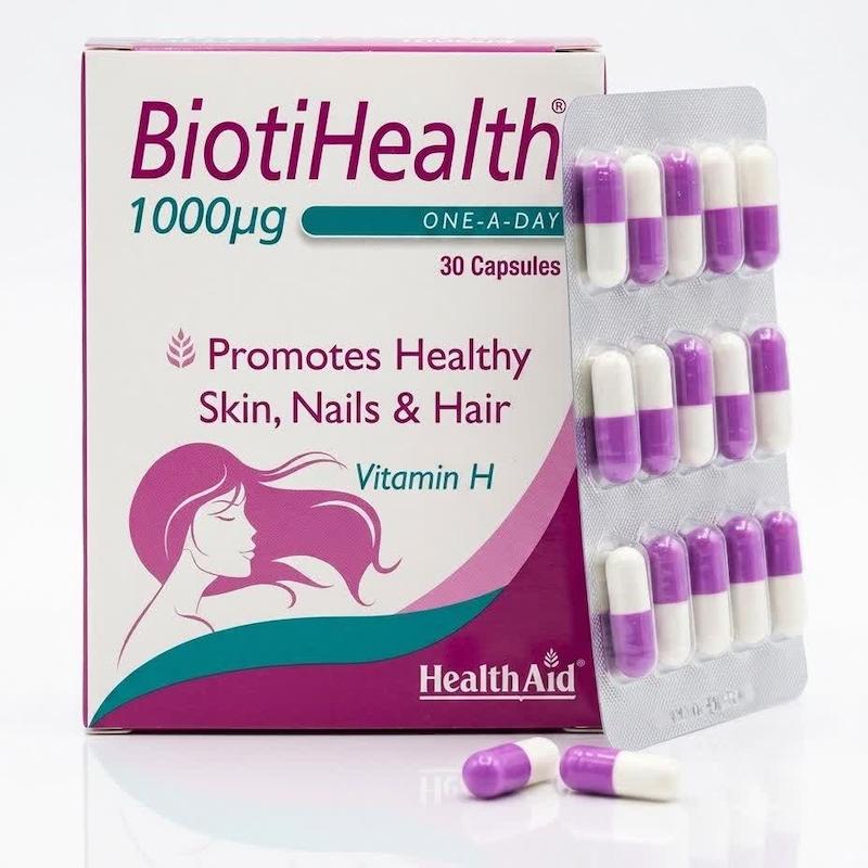کپسول بیوتی هلث (BiotiHealth 1000µg) هلث اید | مکمل قدرتمند بیوتین (ویتامین H) برای سلامت پوست، مو و ناخن (۳۰ عددی)