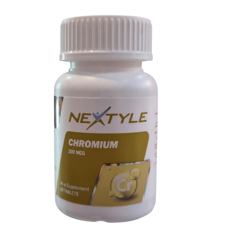 قرص کرومیوم (CHROMIUM) نکستایل | مکمل کروم پیکولینات برای کنترل قند خون بیماران دیابتی و کمک به کاهش وزن (۶۰ عددی)