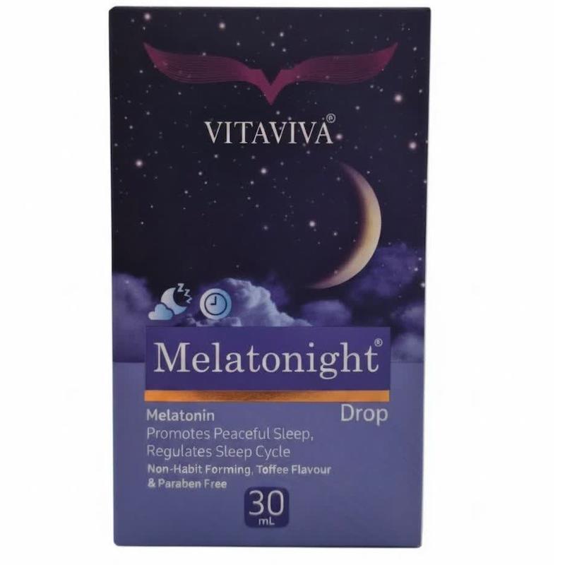 قطره ملاتونایت (Melatonight) ویتاویوا | مکمل ملاتونین با طعم تافی (۳۰ میلی‌لیتر)