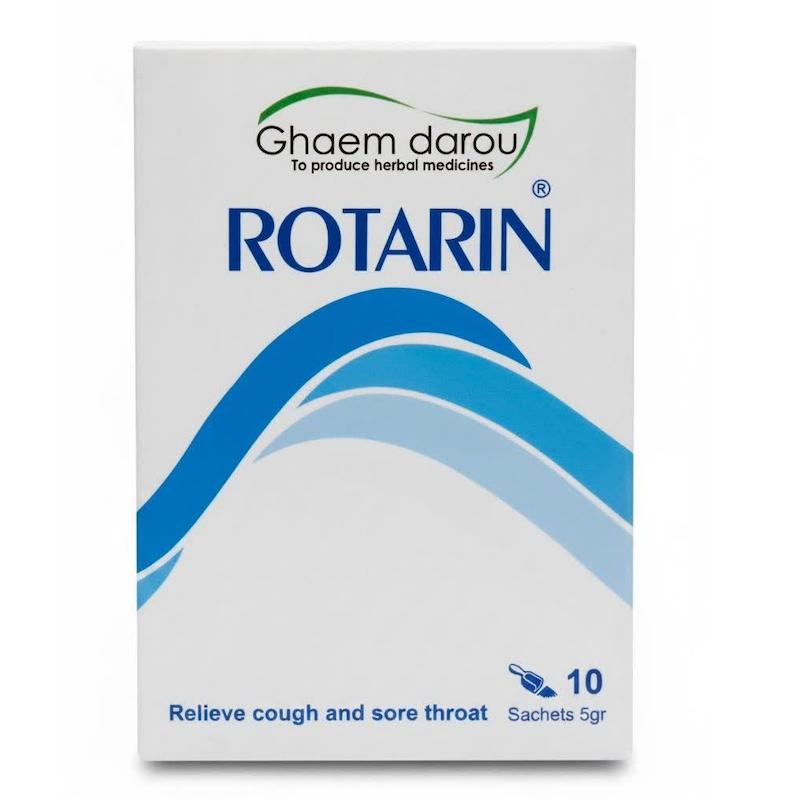 ساشه‌های روتارین (ROTARIN) قائم دارو | تسکین طبیعی سرفه و التهاب گلو  (۱۰ ساشه‌ای)