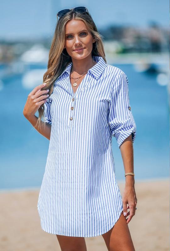 پیراهن نخی ساحلی سایز 42 44 