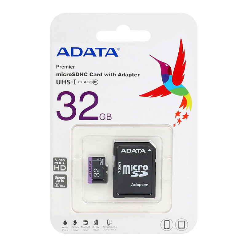 ADATA Premier microSDHC & adapter UHS-I U1 Class 10-80MB/s-32GB (گارانتی شرکت آونگ)