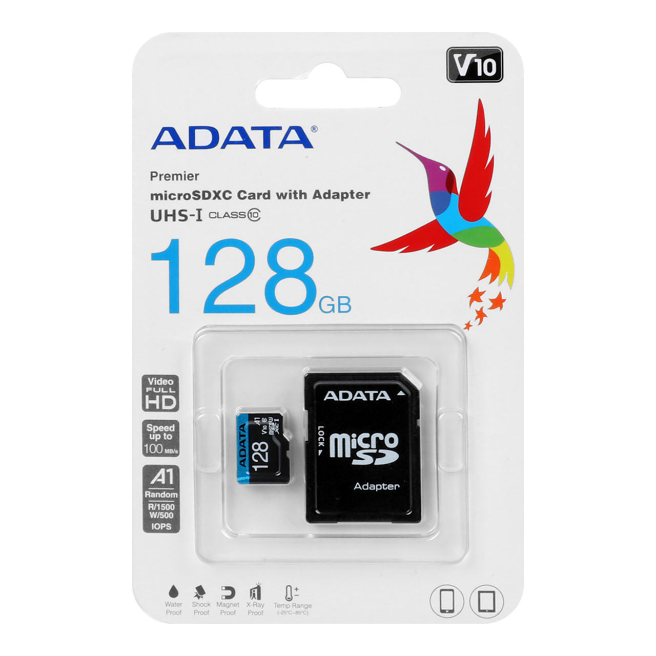 ADATA Premier microSDXC & adapter UHS-I U1 Class 10-100MB/s-128GB (گارانتی آونگ)