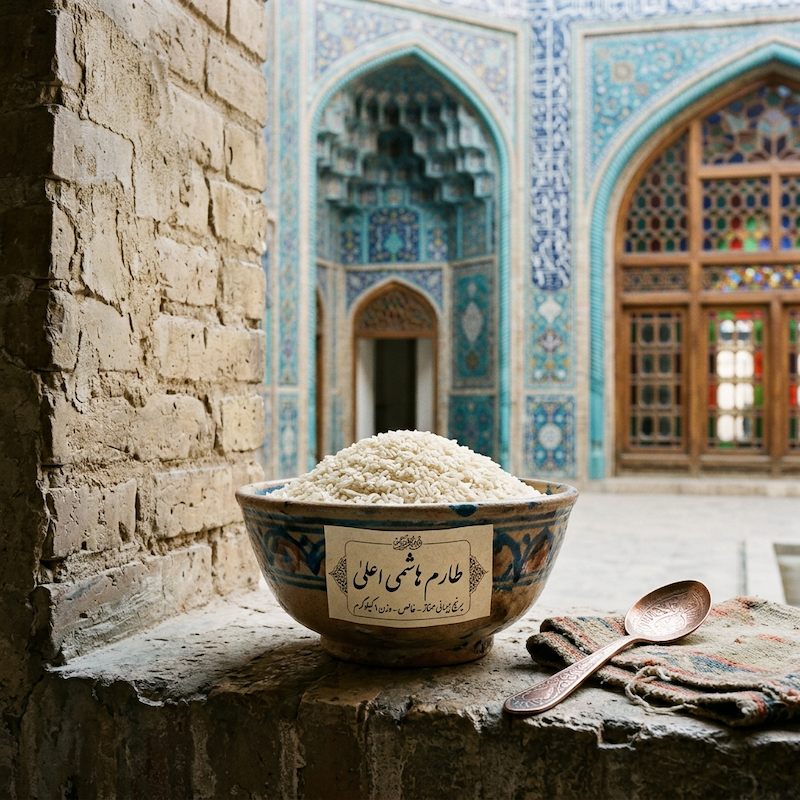 برنج شاه عباسی کشت اول(طارم هاشمی اعلی بوجاری) بسته دو کیلویی