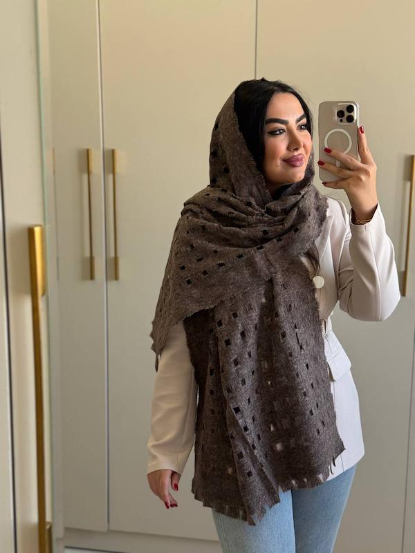 شال موهر مربعی شنل وارداتی. کد ۳۴۸