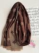 شال کشمیر قهوه ای لمه دورو وارداتی کد۳۵۸