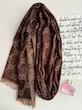 شال کشمیر قهوه ای لمه دورو وارداتی کد۳۵۸