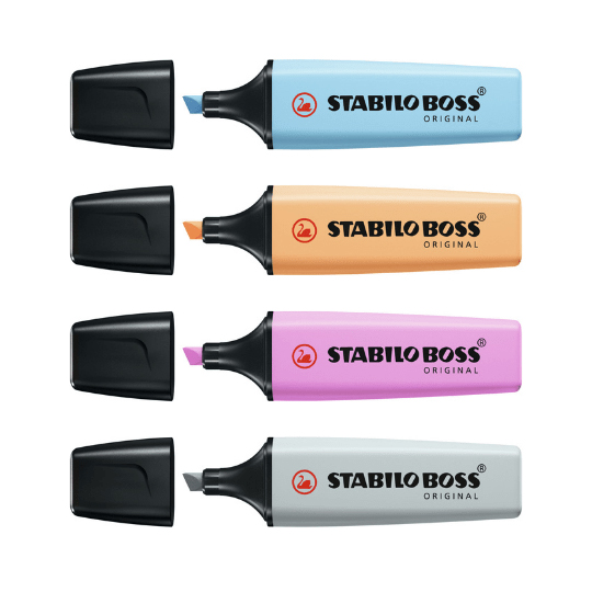 ماژیک هایلایتر پاستلی ۴ رنگ استابیلو مدل Boss Original  کد ۴