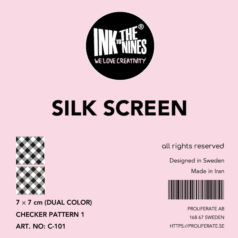 مش استنسیل (Silk Screen) طرح ترکیبی شطرنجی درشت