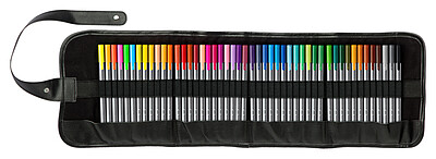 روان نویس استدلر ۴۸ رنگ همراه با کیف چرمی مشکی Staedtler Triplus