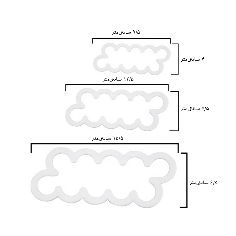 ابزار برش خمير برای گل سه بعدی در سه اندازه