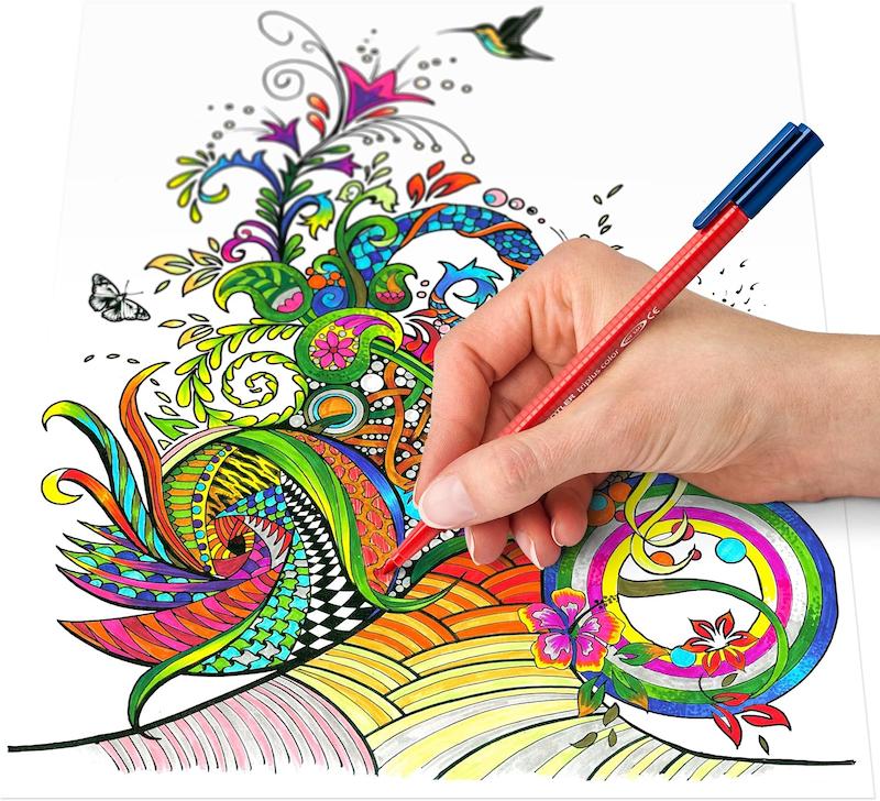 ماژیک تری پلاس نوک نمدی استدلر - بسته‌ی پانزده رنگ triplus fibre-tip pen