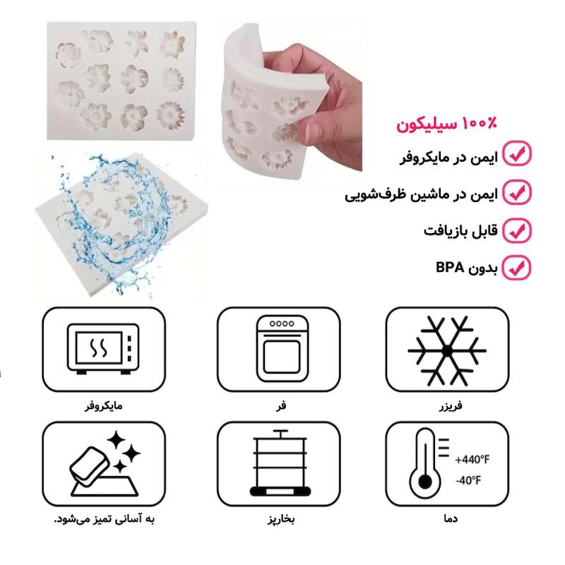 قالب (مولد) سیلیکونی ۱۱ مدل گل