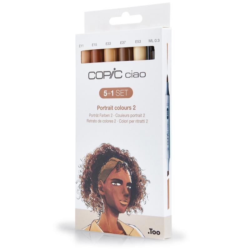 مجموعه‌ی ۱ + ۵ تایی ماژیک کوپیک copic سری ciao رنگ‌های چهره ۲