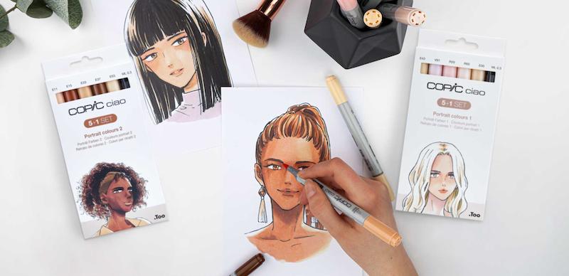 مجموعه‌ی ۱ + ۵ تایی ماژیک کوپیک copic سری ciao رنگ‌های چهره ۱