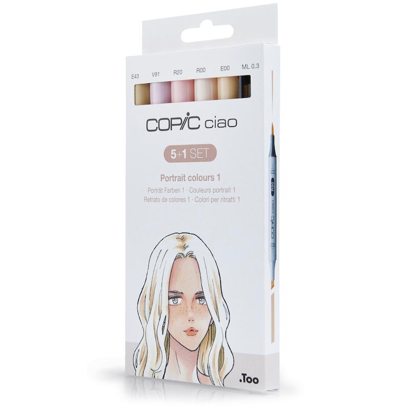 مجموعه‌ی ۱ + ۵ تایی ماژیک کوپیک copic سری ciao رنگ‌های چهره ۱