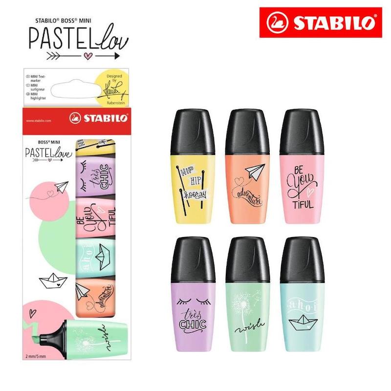ماژیک هایلایتر پاستلی ۶ رنگ کوچک استابیلو مدل Boss Mini Pastellove