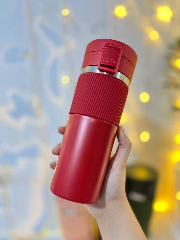 تراول ماگ قرمز استیل 500 میل ضامن دار