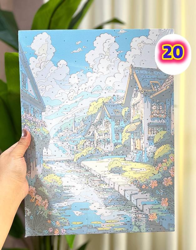 بوم رنگ آمیزی شماره گذاری شده 30 در 40 بوم نقاشی آبرنگی