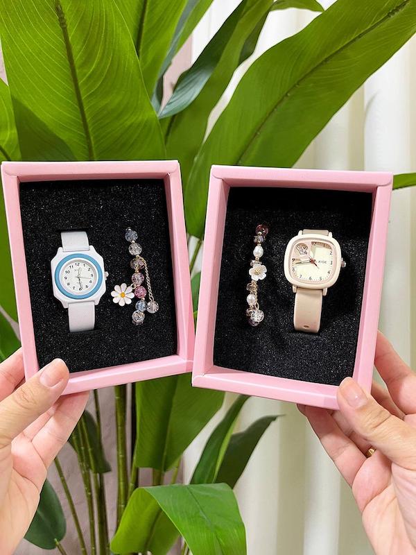 پک هدیه دخترانه ساعت و دستبند شیک برند XIGE