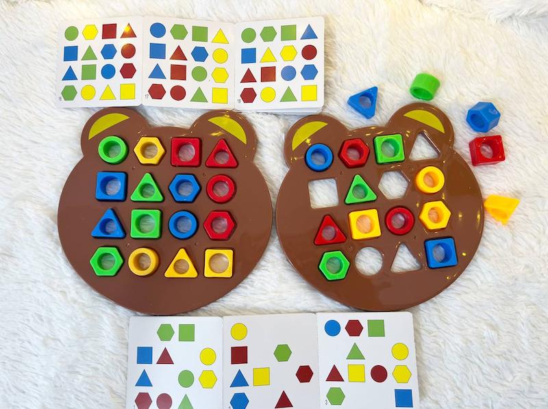 بازیَ فکری کیدولوژی پازل تطبیق اشکال هندسی و رنگ ها برای کودکان3 سال به بالا اسباب بازی آموزشی حسی و سرگرمی