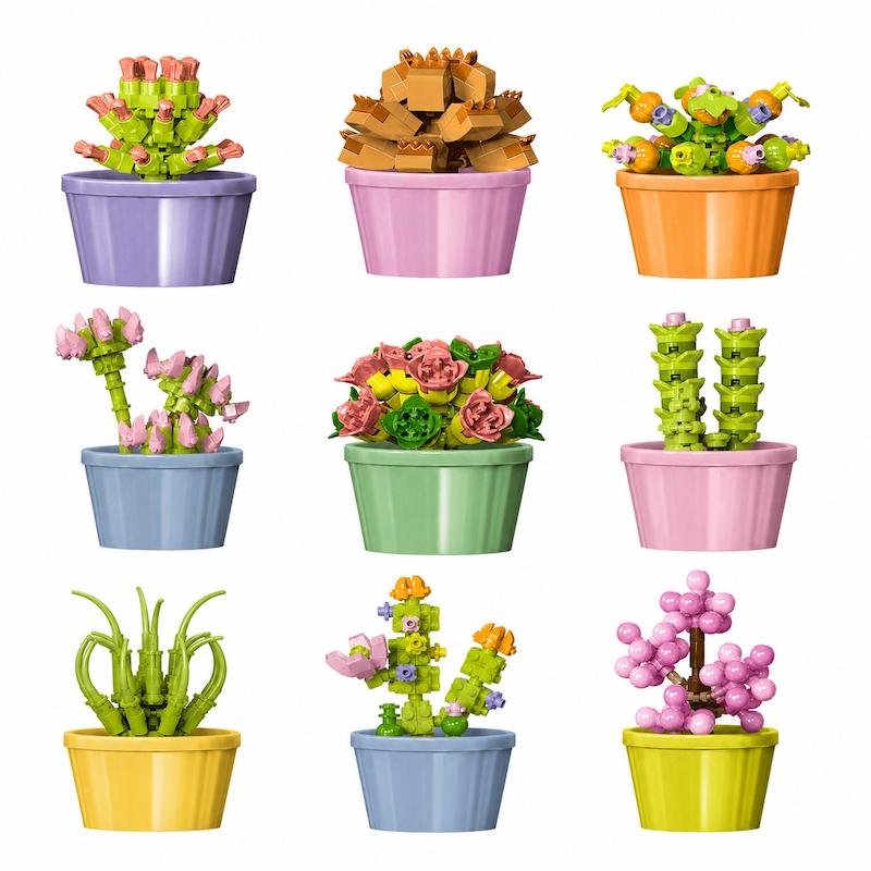 لگو گلدان گل و کاکتوس سری Potted Plant مینی بلاک دکوری