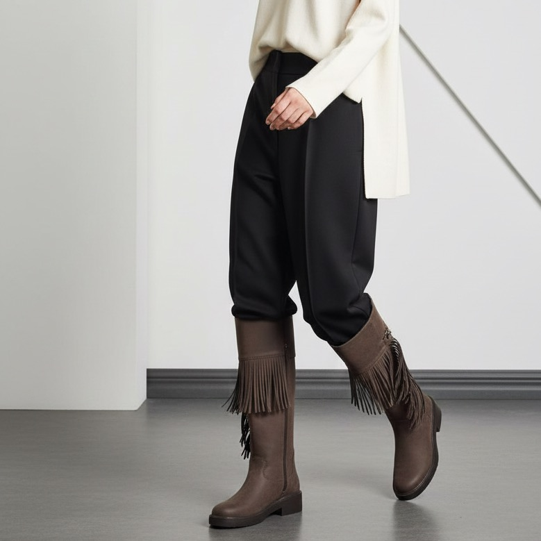 بوت بلند قهوه‌ای زنانه