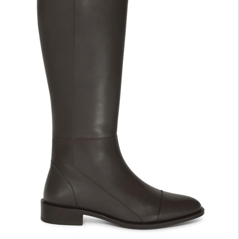 بوت بلند پاشنه دار قهوه‌ای سوخته