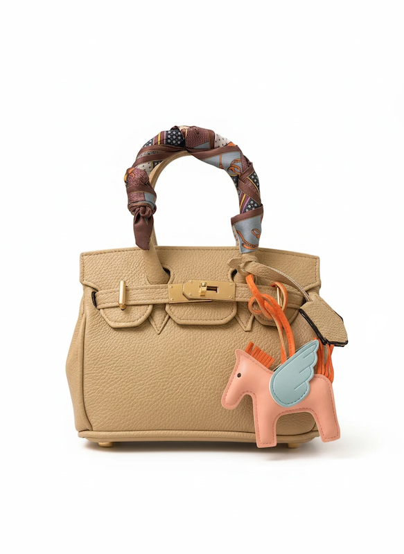کیف چرم  HERMES وارداتی کرم مجلسی کوچک، هرمس 
