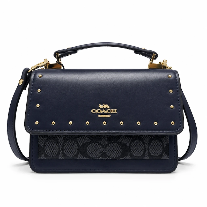 کیف وارداتی COACH چرم سورمه‌ای/ کوچ