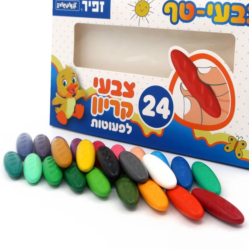 مداد شمعی جادویی 24 رنگ بادامی جعبه مقوایی
