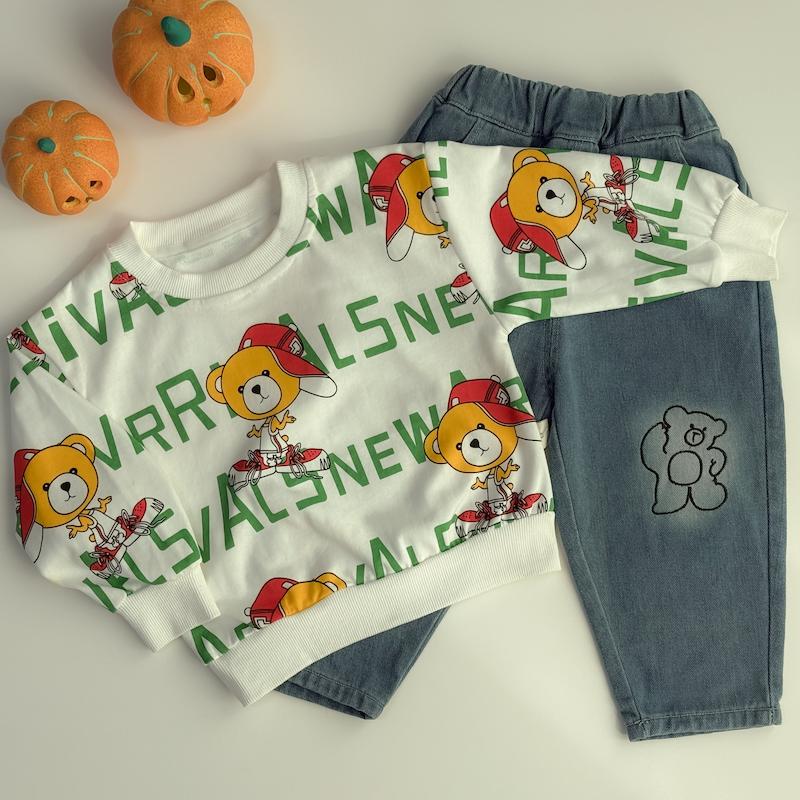 ست ۲تکه بلوز و شلوار خرس بازیگوش