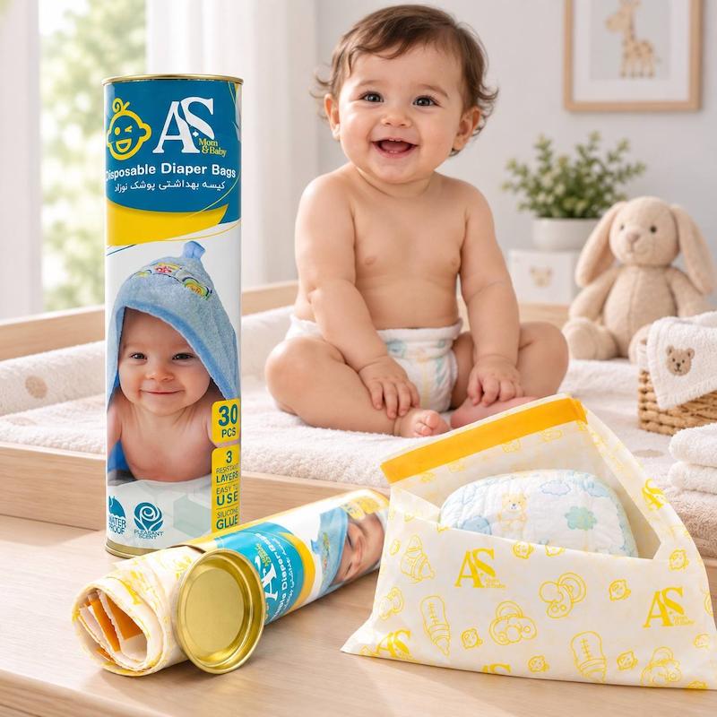 کیسه بهداشتی پوشک نوزاد AS Mom & Baby بسته 30 عددی