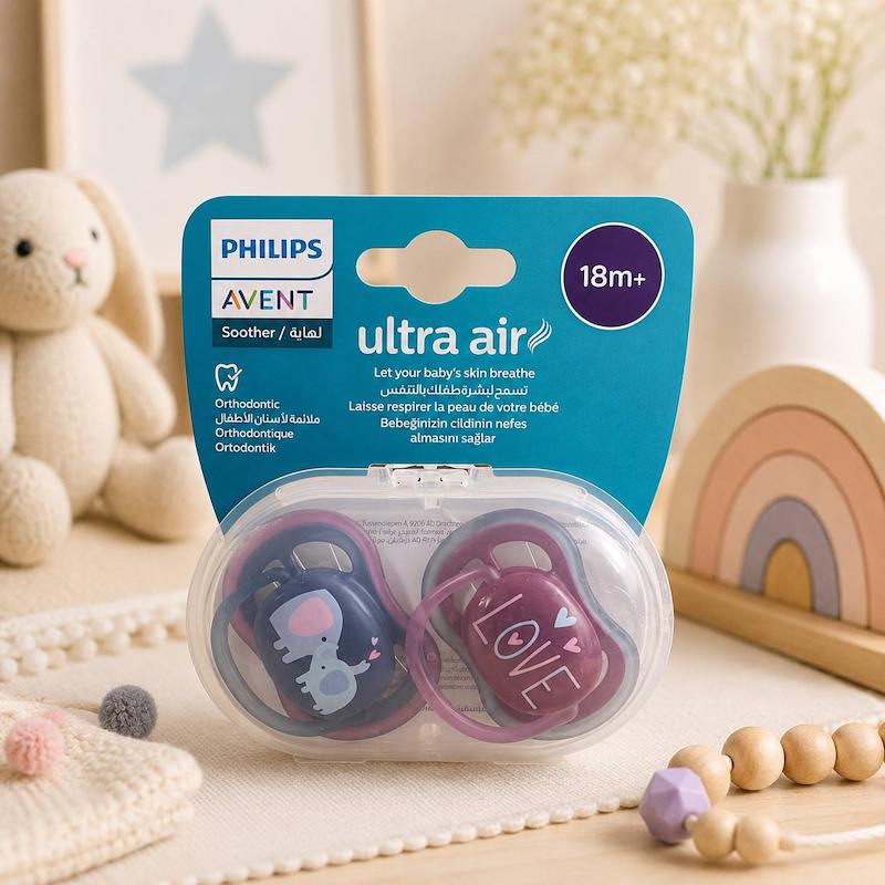 پستانک جفتی اونت ultra air سایز ۱۸-۶ ماه