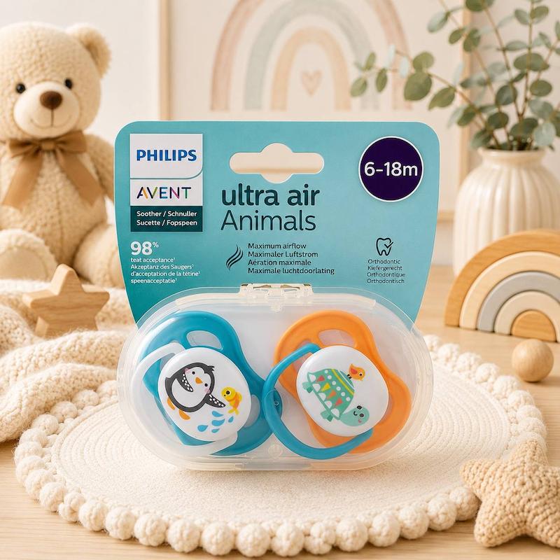 پستانک جفتی اونت ultra air سایز ۱۸-۶ ماه