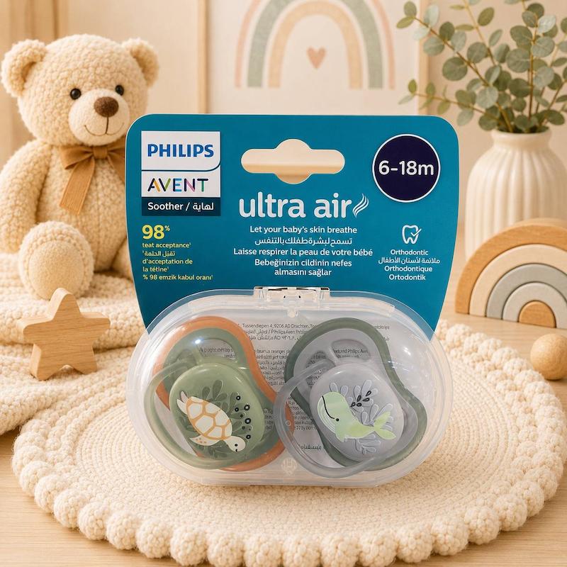 پستانک جفتی اونت ultra air سایز ۱۸-۶ ماه