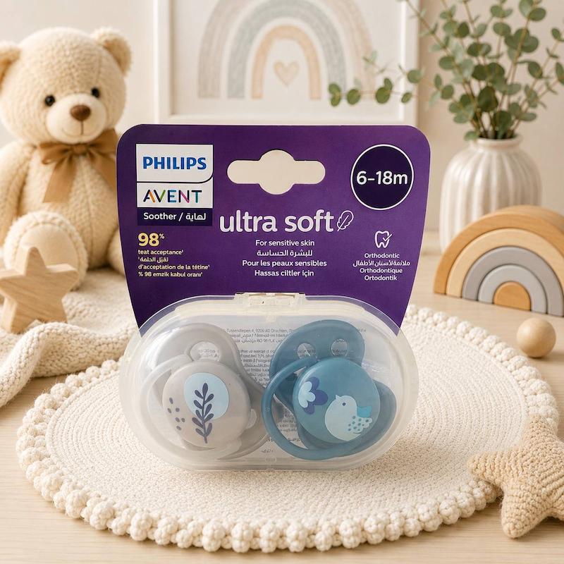 پستانک جفتی اونت ultra soft سایز ۱۸-۶ ماه