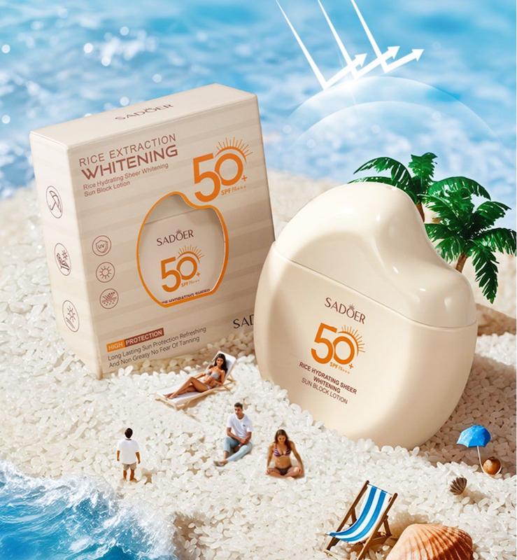 ضدآفتاب جعبه دار شفاف و سفیدکننده برنج با SPF50+ PA+++