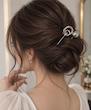 کانزاشی مو فلزی طرح گوی و حلقه نقره ای مینیمال