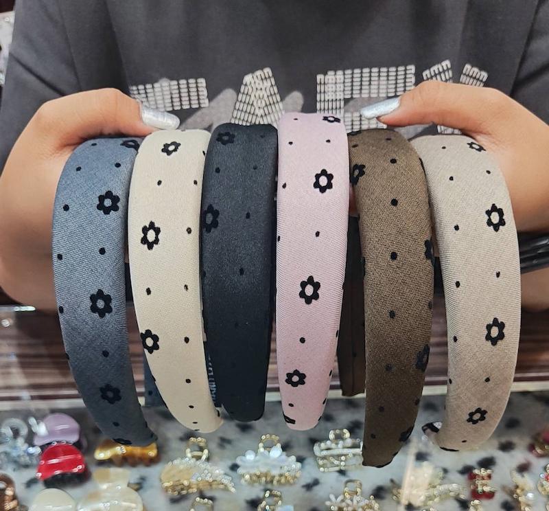 تل مو پارچه ای طرح گل وارداتی