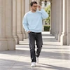 دورس یونیسکس یقه گرد اورسایز باکسی آبی روشن پرسیسکا