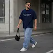 تیشرت مردانه باکسی نخ پنبه طرح فرشته پرسیسکا