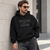 هودی یونیسکس اورسایز باکسی طرح Modern Fashion مشکی پرسیسکا