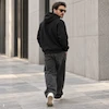 هودی یونیسکس اورسایز باکسی طرح Modern Fashion مشکی پرسیسکا