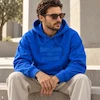 هودی یونیسکس اورسایز باکسی طرح Modern Fashion آبی پرسیسکا
