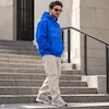 هودی یونیسکس اورسایز باکسی طرح Modern Fashion آبی پرسیسکا