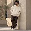 هودی یونیسکس اورسایز باکسی طرح گلدوزی اسب Modern Fashion کرم پرسیسکا